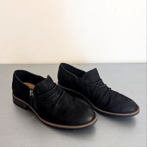 Clarks Camzin Pace Oxford Round Toe Ankle Booties Black Nubuck  Leather SZ 7.5 M